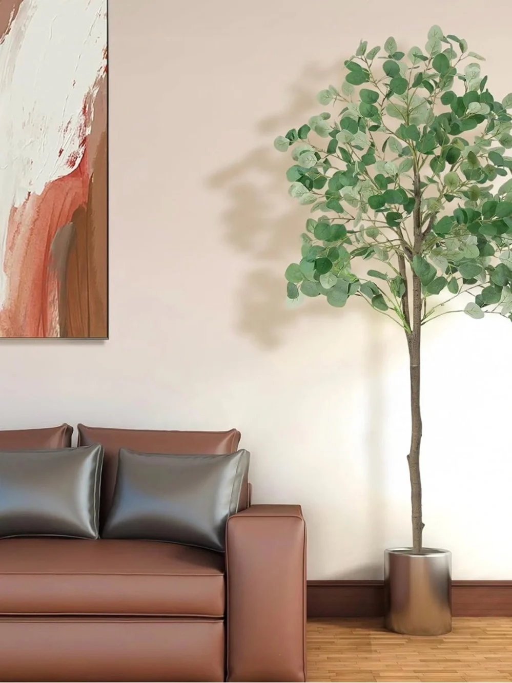 NWT Green Eucalyptus Artificial Tree - Home Accents 6 ft Indoor Decor